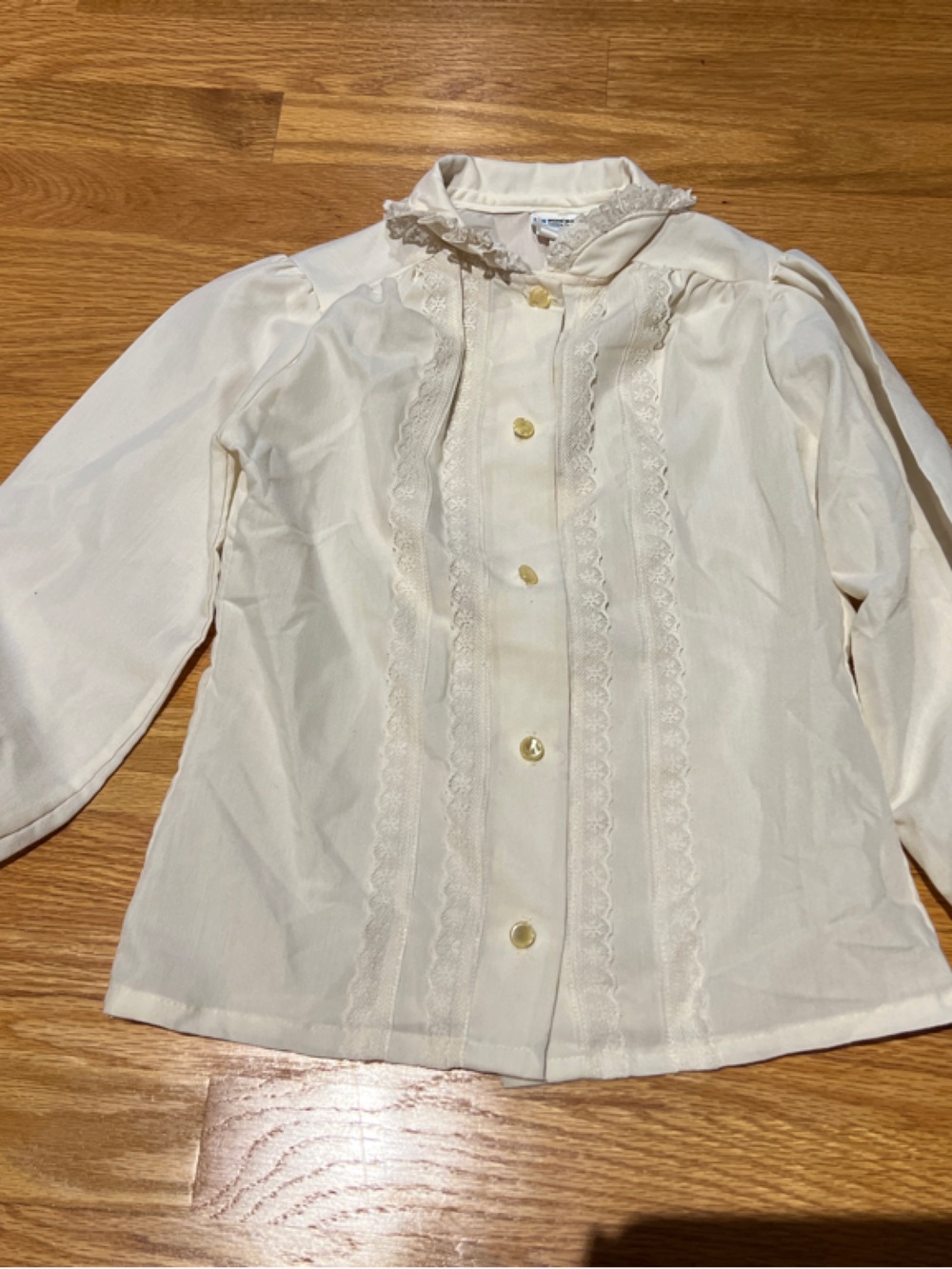 Vintage JCPenneys Cream Lace Blouse size 7
